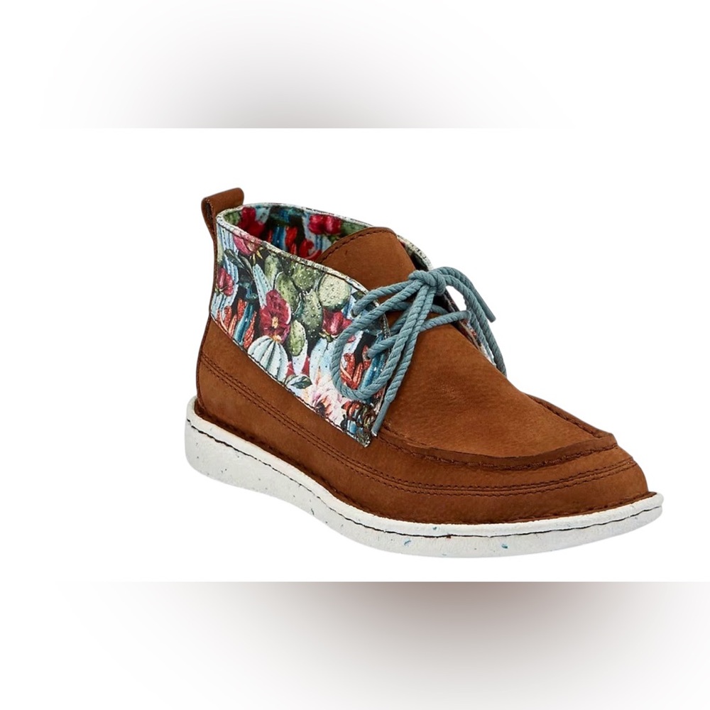Justin Cowhide Canvas Lacer Cactus Print New With Box